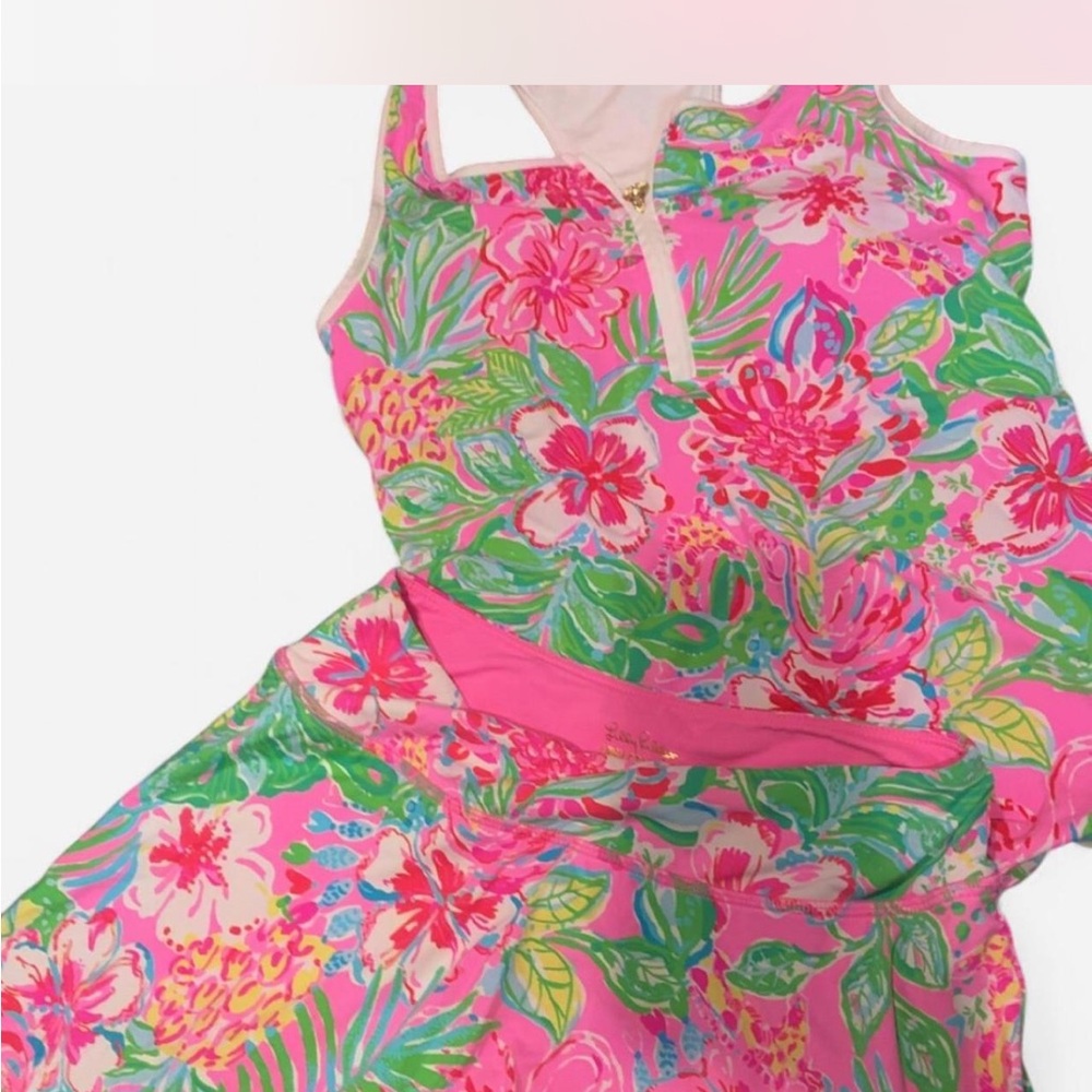 Lilly Pulitzer Pink and Green Floral Skirt